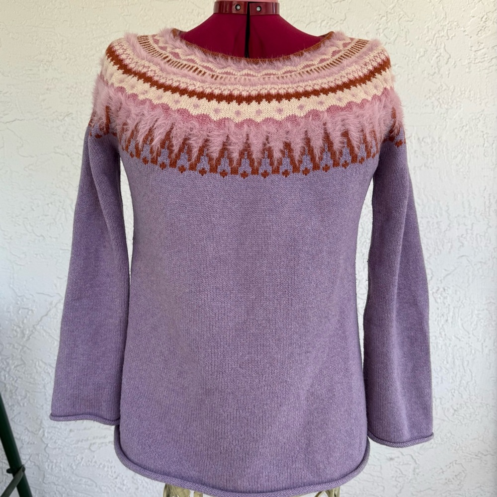 Sundance Catalog Women’s Piper Fair Isle Sweater in Lavender
